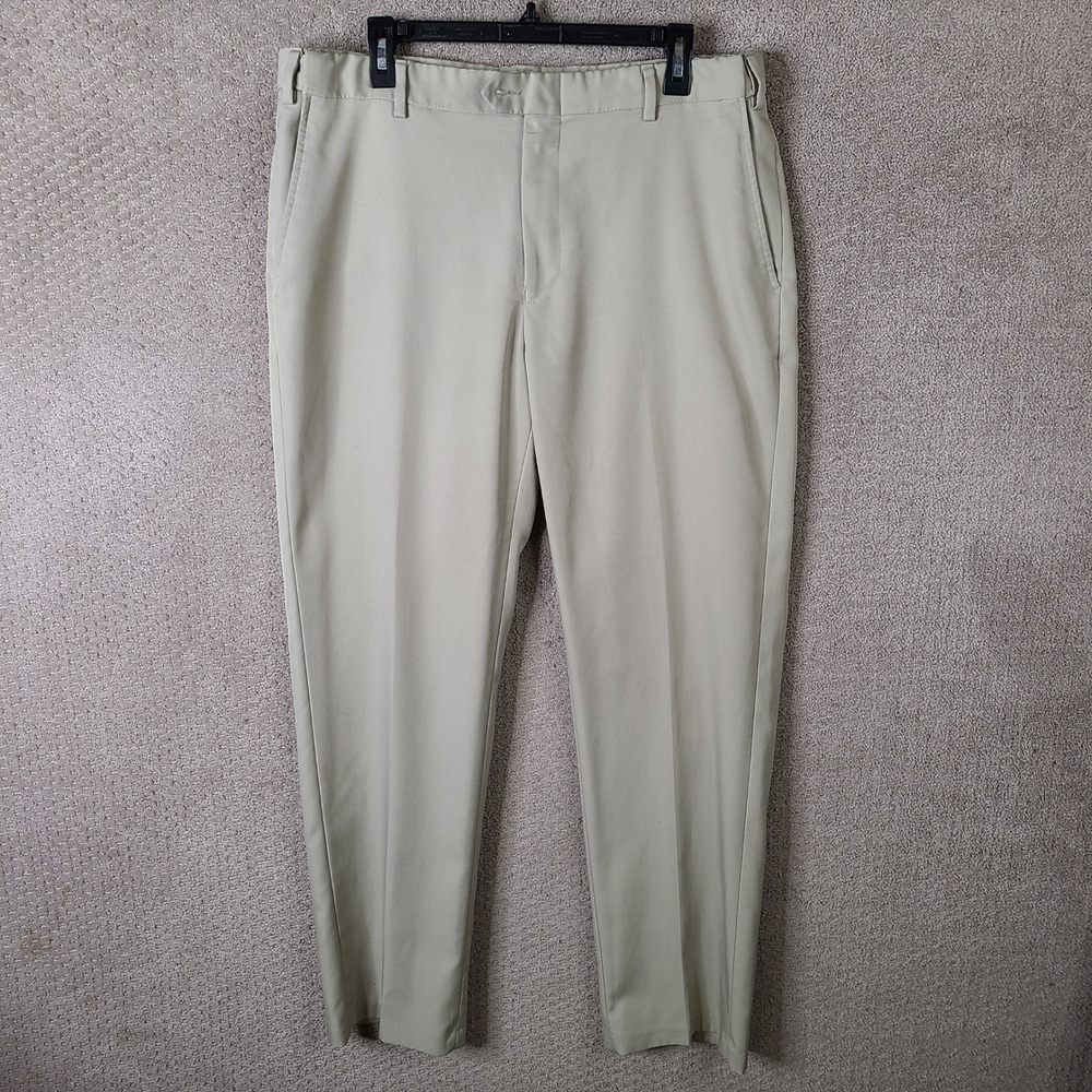 Jos A Bank Traveler Pants Mens 36x32 Beige Tailored Fit Dress Trouser Slacks - Picture 1 of 11